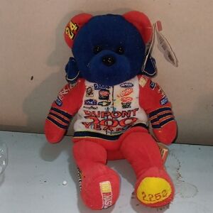NWT DUPONT Colorful Racing Bear Plush ((SKU 1508)